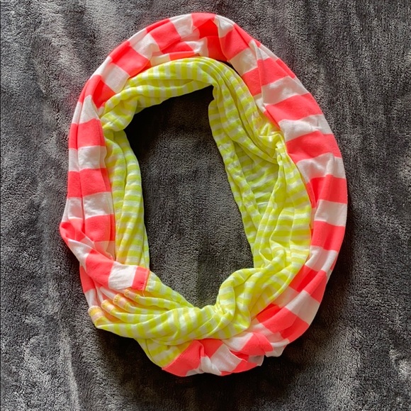 Pink and Yellow Striped Scarf - Picture 2 of 5